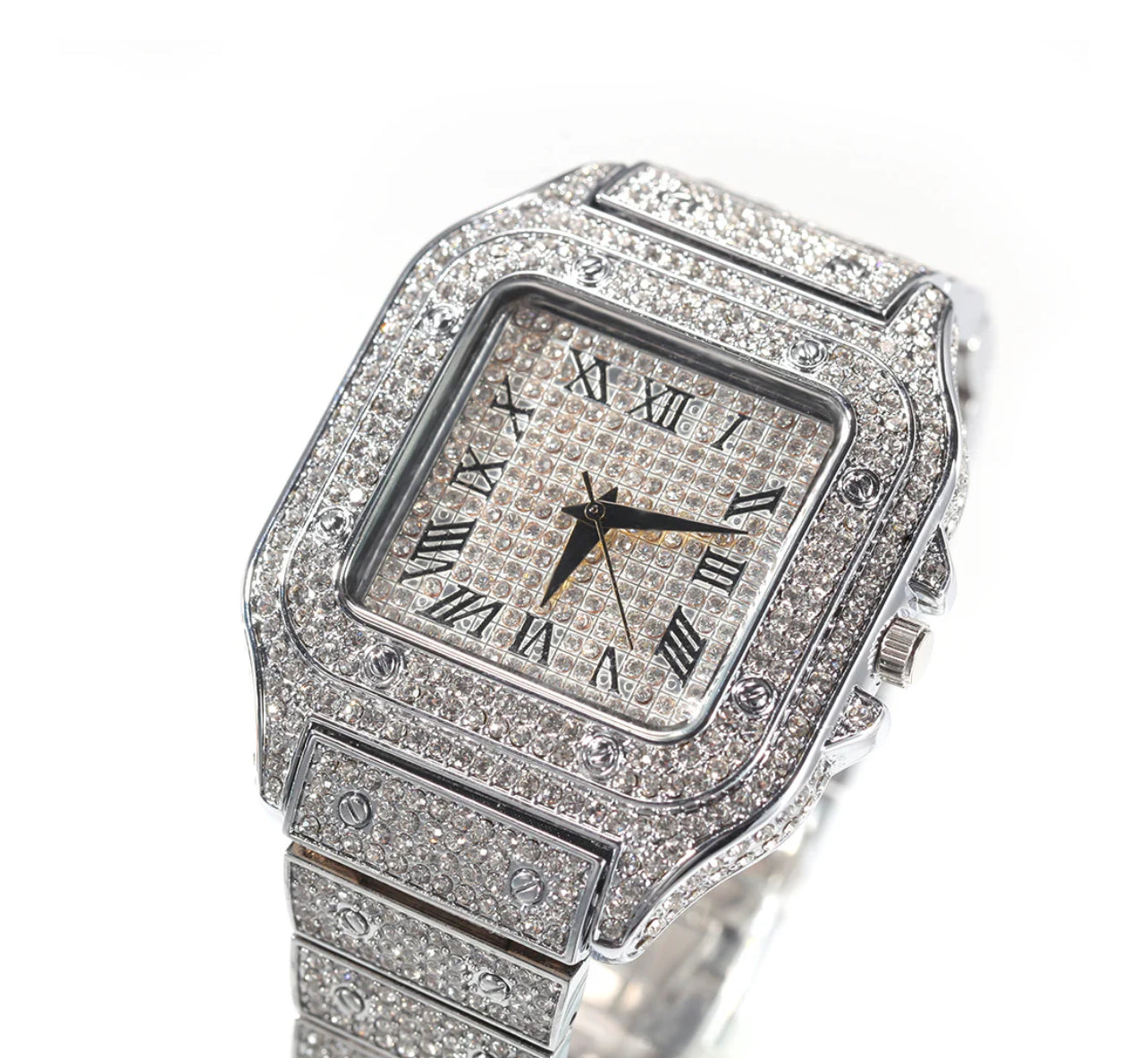 Iced Out Square Dial Watch